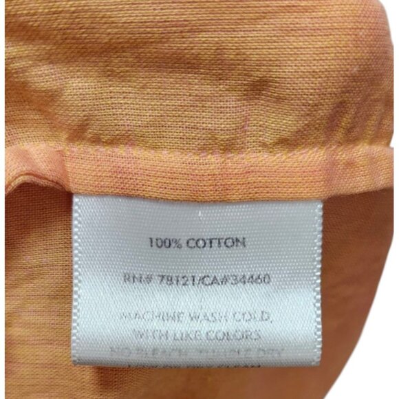 Eileen Fisher Semi-Sheer Button Front Tunic Blouse XL Orange - Picture 10 of 10